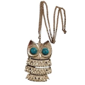 Silver Owl Pendant Necklace
